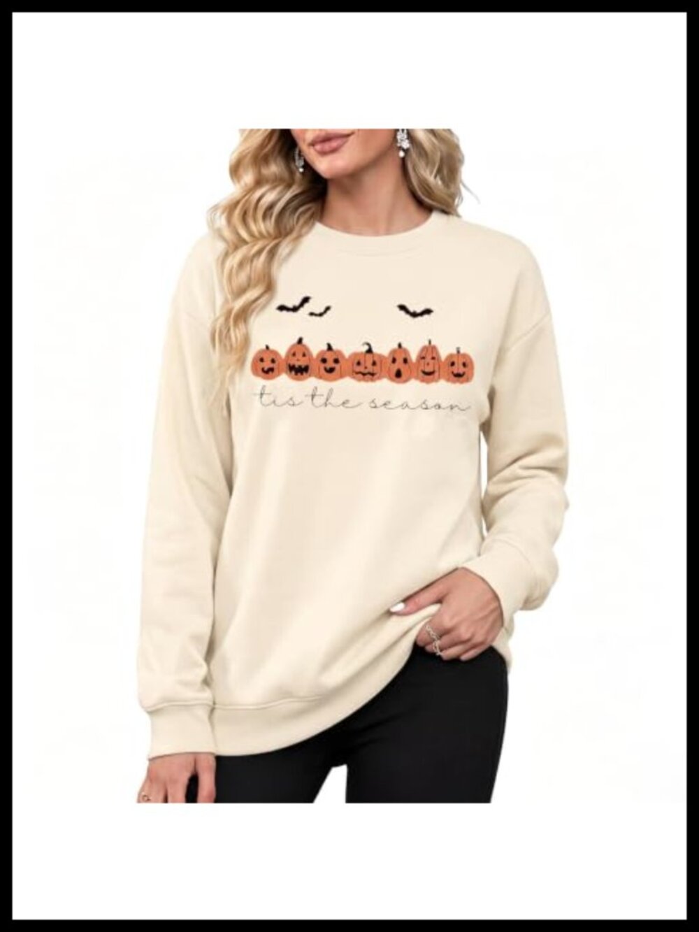 Halloween Pumpkin Face Sweatshirt Women Pullover Long Sleeve